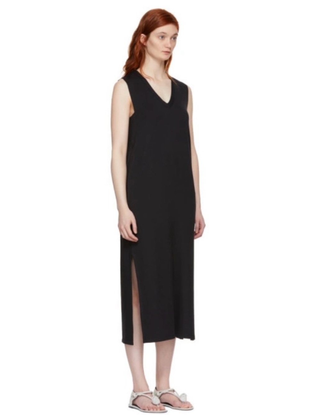 NWT Rag & Bone Phoenix Black V Neck Midi Dress Size M Stretch Knit